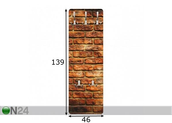 Вешалка настенная Bricks 139x46 cm размеры