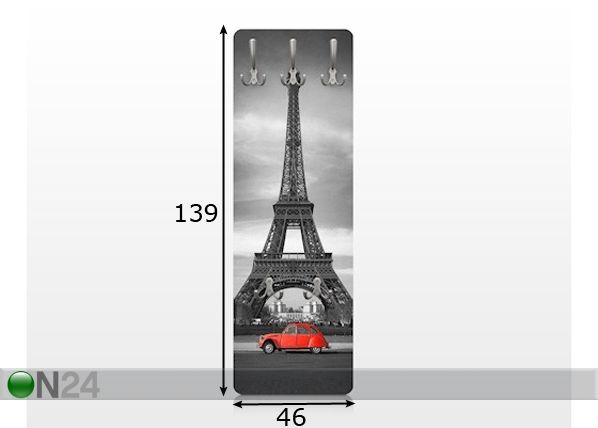 Вешалка настенная Spot on Paris 139x46 cm размеры