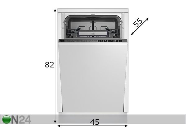 Встраиваемая посудомоечная машина Beko размеры