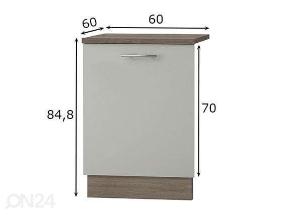 Встраиваемый комплект Arta для посудомоечной машины 60 cm размеры