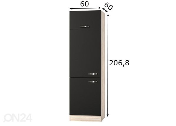 Высокий кухонный шкаф Faro 60 cm размеры