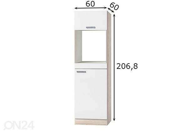Высокий кухонный шкаф Genf 60 cm размеры