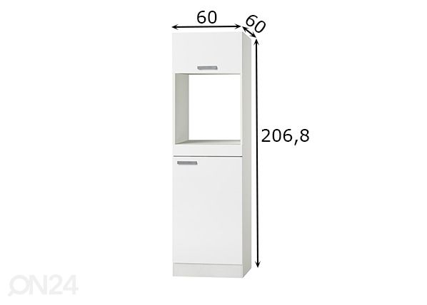 Высокий кухонный шкаф Oslo 60 cm размеры