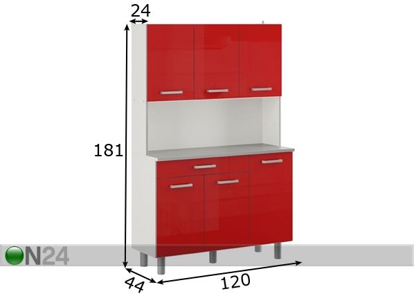 Высокий кухонный шкаф Pixel размеры