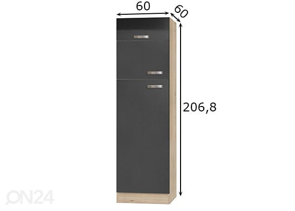 Высокий кухонный шкаф Udine 60 cm размеры