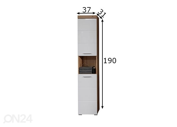 Высокий шкаф в ванную Amanda размеры