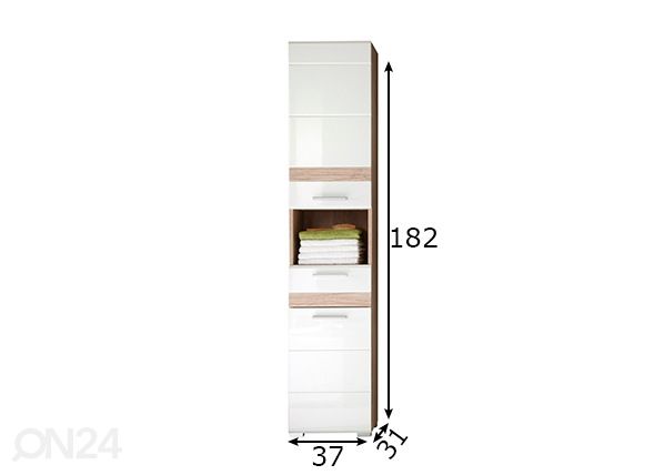 Высокий шкаф в ванную Set-one размеры