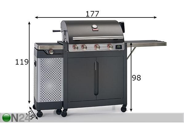 Газовая гриль Barbecook Quisson 4000 размеры