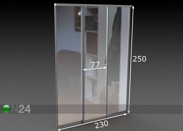 Двери-купе Prestige с 3-мя зеркальными дверьми 230x250 cm размеры