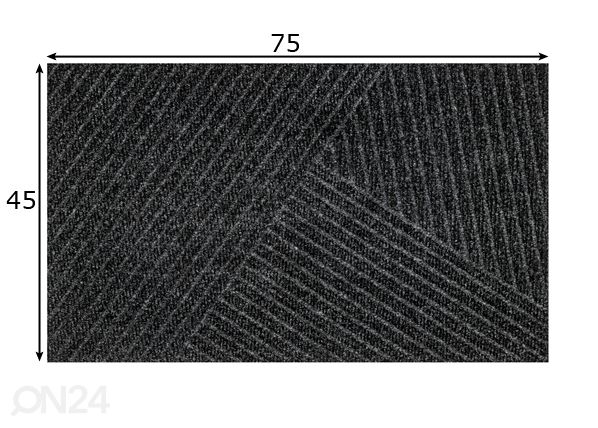 Дверной коврик Dune Stripes dark grey 45x75 см размеры