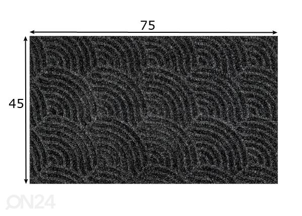 Дверной коврик Dune Waves dark grey 45x75 см размеры