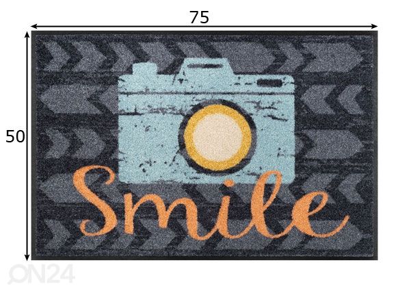 Дверной коврик Smile 50x75 см размеры