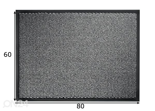 Дверной коврик Spectrum 60x80 см светло-серый размеры