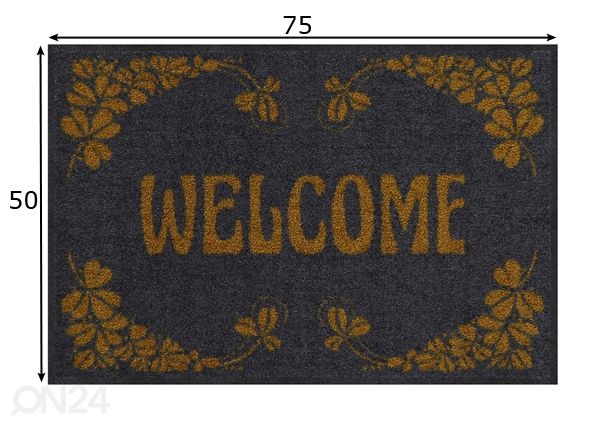 Дверной коврик Welcome Art Deco gold 50x75 см размеры
