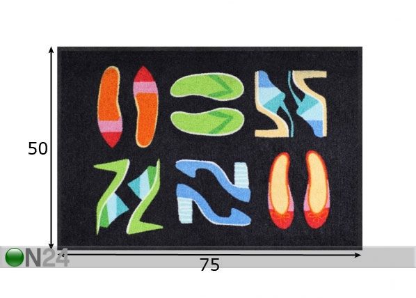 Дверной мат Shoe Collection black 50x75 cm размеры