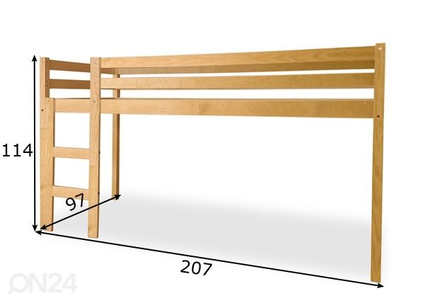 Двухъярусная кровать из массива берёзы 90x200 cm размеры