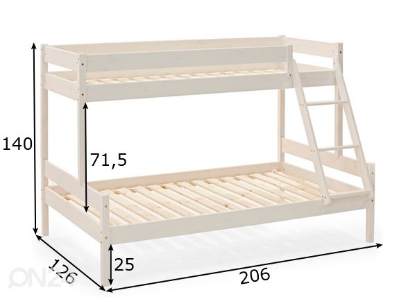 Двухъярусная кровать 80/120x200 cm размеры