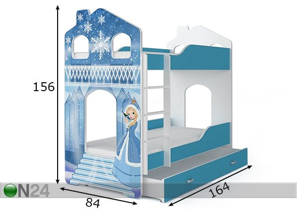 Двухъярусная кровать 80x160 cm размеры