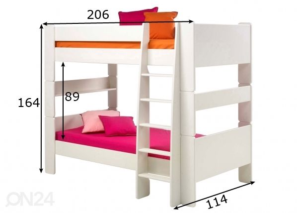 Двухъярусная кровать For Kids 615 90x200 cm размеры