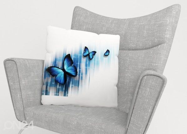 Декоративная наволочка Blue Butterflies 45x45cm