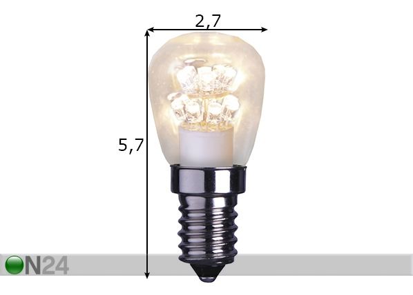 Декоративная светодиодная лампа E14 0,7 Вт размеры