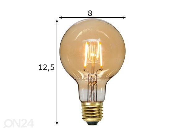 Декоративная светодиодная лампа E27 0,75 Вт размеры