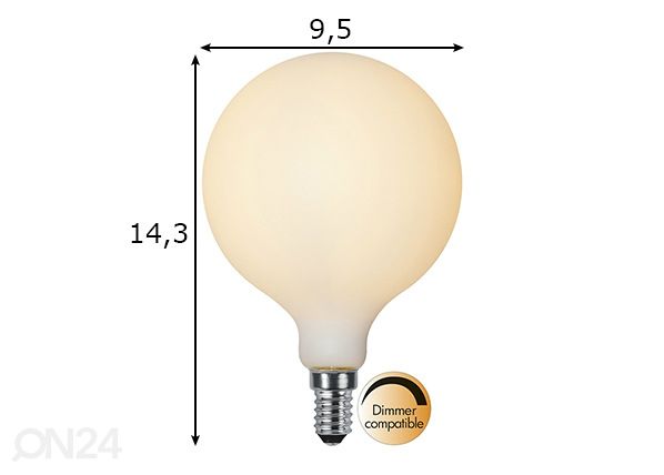 Декоративная светодиодная лампочка E14 1,5 Вт размеры