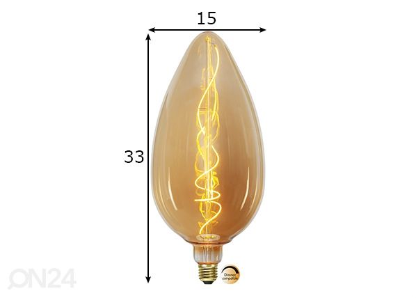 Декоративная LED лампа E27, 5 Вт размеры