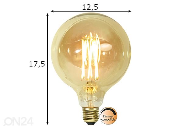 Декоративная LED лампочка с цоколем E27, 3,7 Вт размеры