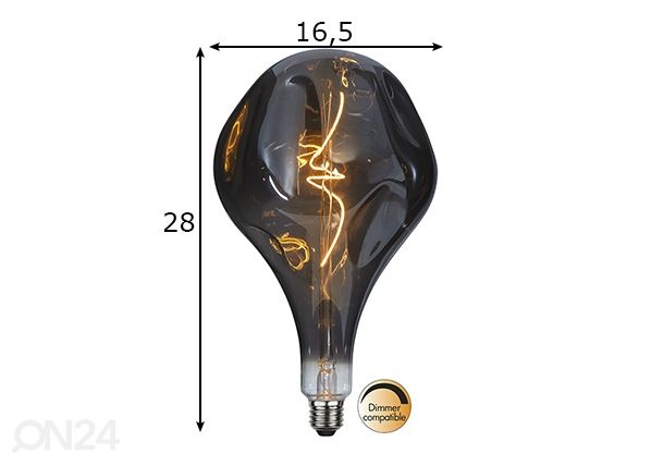 Декоративная LED лампочка с цоколем E27, 3,8 Вт размеры
