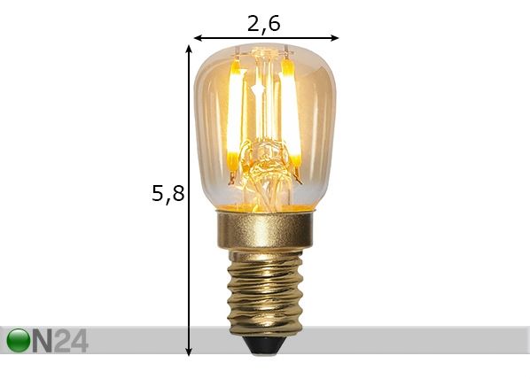 Декоративная LED лампочка E14, 0,5 Вт размеры