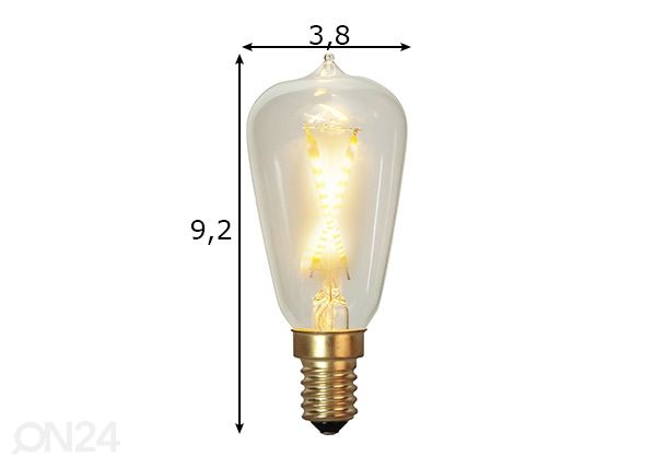 Декоративная LED лампочка E14 0,5 Вт размеры