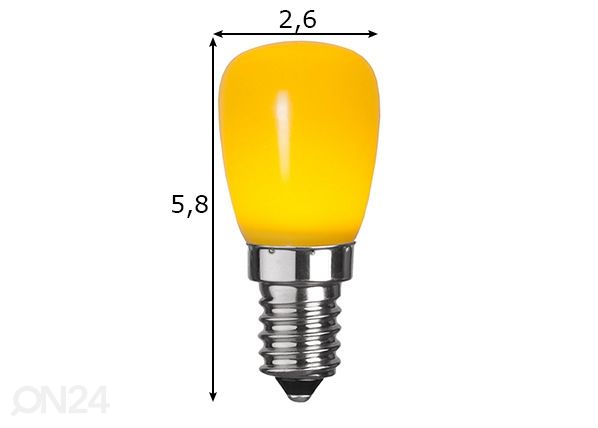 Декоративная LED лампочка E14 0,9 Вт на улицу размеры