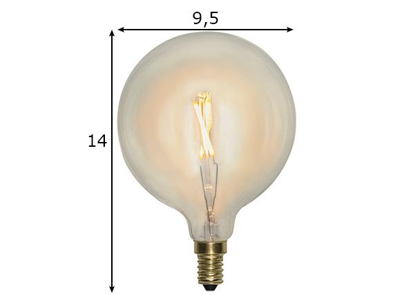 Декоративная LED лампочка E14 1 Вт размеры