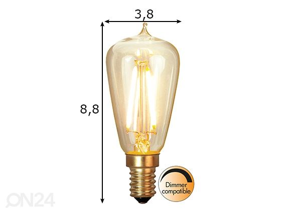 Декоративная LED лампочка E14 1,9 Вт размеры