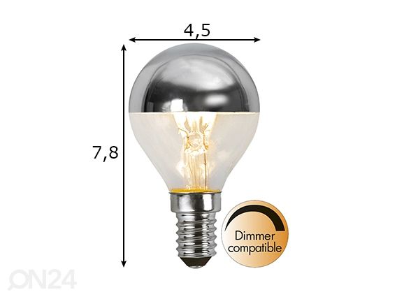 Декоративная LED лампочка E14, 3,5 Вт размеры