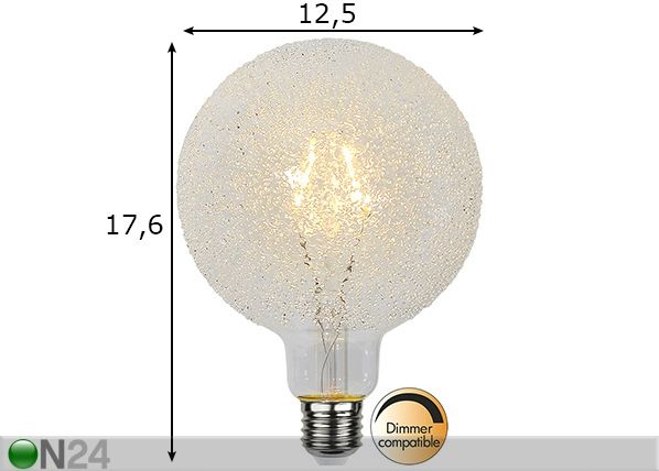 Декоративная LED лампочка E27 (1 Вт) размеры