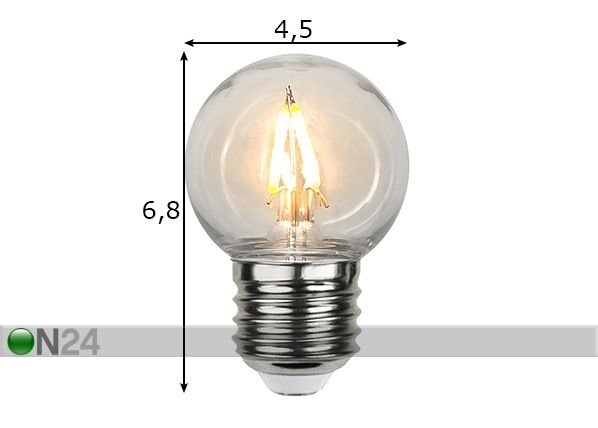 Декоративная LED лампочка E27 0,6 Вт на улицу размеры