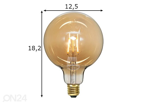 Декоративная LED лампочка E27, 0,75 Вт размеры