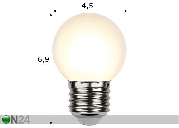 Декоративная LED лампочка E27 1Вт для улицы размеры