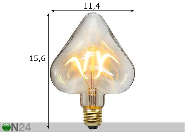 Декоративная LED лампочка E27 1,4 Вт размеры