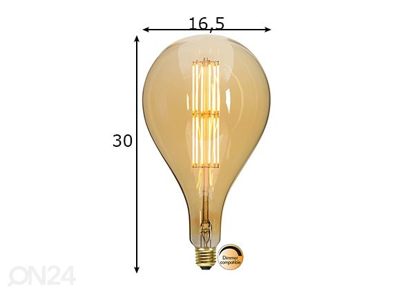 Декоративная LED лампочка E27 10 Вт размеры