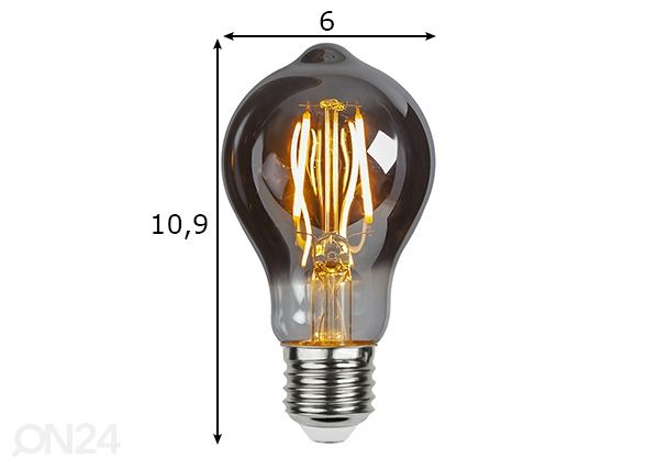 Декоративная LED лампочка E27 2 Вт размеры