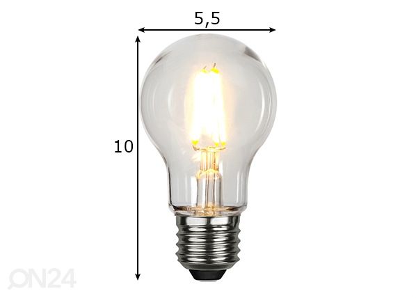 Декоративная LED лампочка E27, 2,4 Вт на улицу размеры