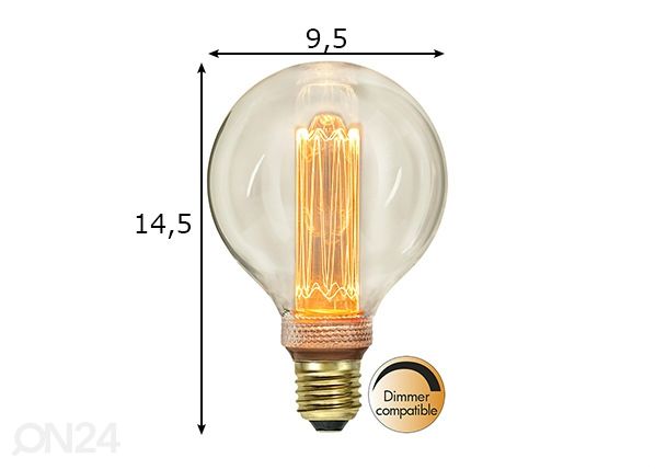 Декоративная LED лампочка E27 2,5 Вт размеры