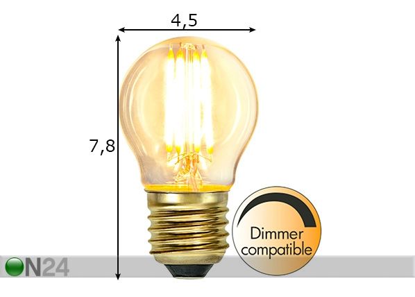 Декоративная LED лампочка E27 размеры