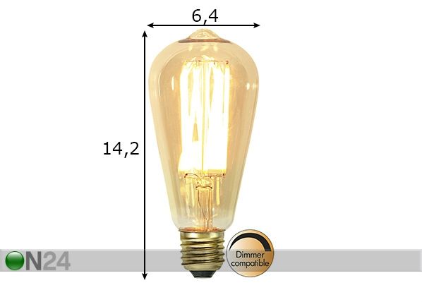 Декоративная LED лампочка E27 3,7 Вт размеры