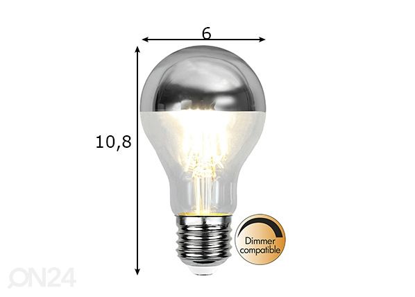 Декоративная LED лампочка E27 4 Вт размеры