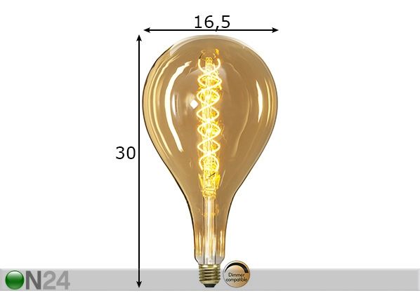 Декоративная LED лампочка E27 6 Вт размеры