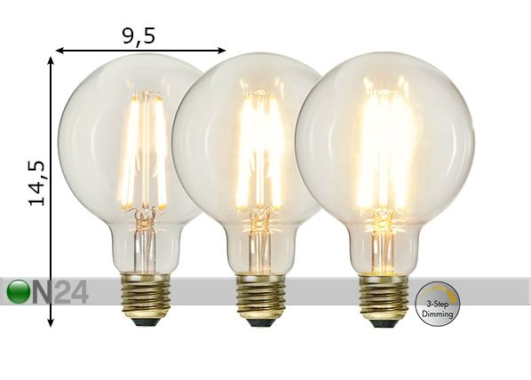 Декоративная LED лампочка E27 6,5 Вт размеры